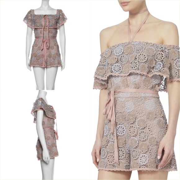 Alexis Lace Romper - Picture 1 of 11